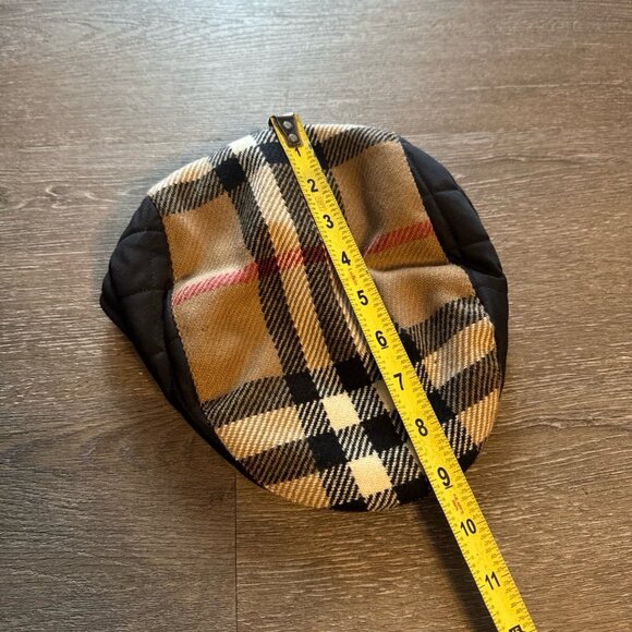BURBERRY - NOVA CHECK WOOL CASHMERE NEWSBOY HAT authentic *with small defect* m - Picture 2 of 11
